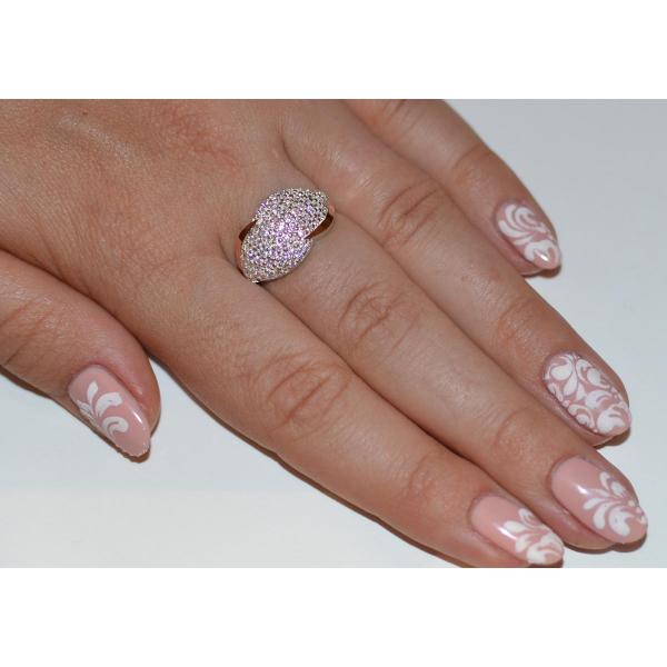 Серебряное кольцо с пластиной из золота (068к)