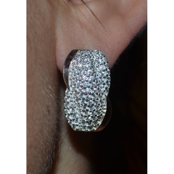 Серебряные серьги с золотыми накладками (068с)