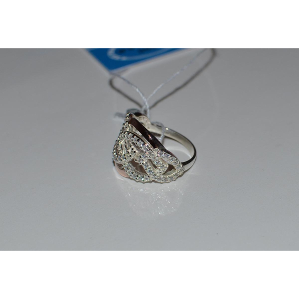 Серебряное кольцо с накладками из золота (069к)