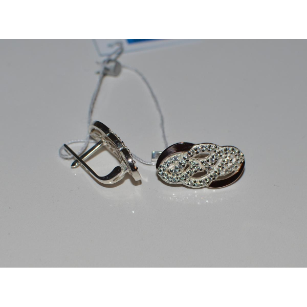 Серебряные серьги с напайками из золота (069с)