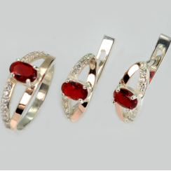 Срібний гарнітур з накладками із золота