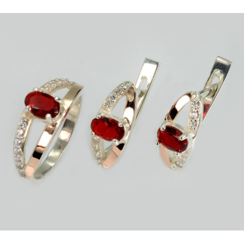 Серебряный гарнитур с накладками из золота