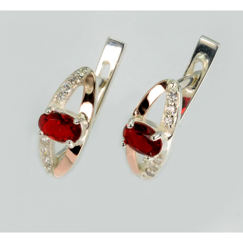 Серебряные серьги с золотыми вставками