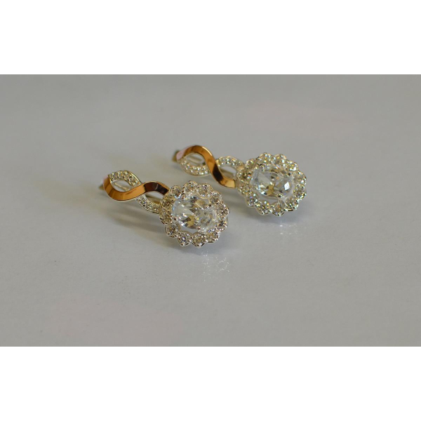 Серебряные серьги с золотыми напайками (071с)