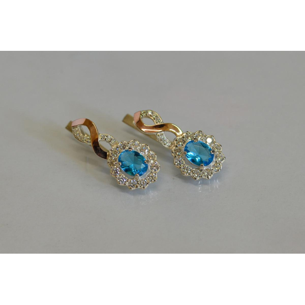 Серебряные серьги с золотыми напайками (071с)