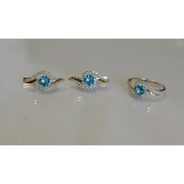 Серебряный набор с золотыми пластинами (072)