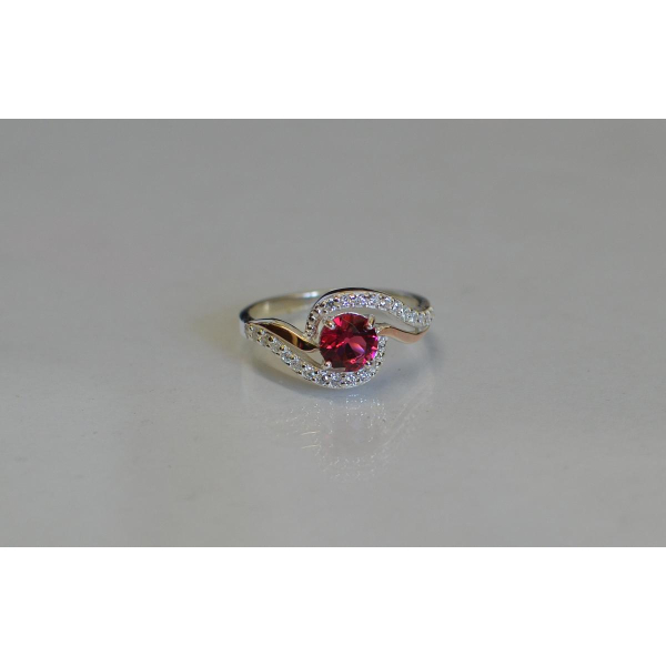 Серебряное кольцо с золотыми пластинами (072к)