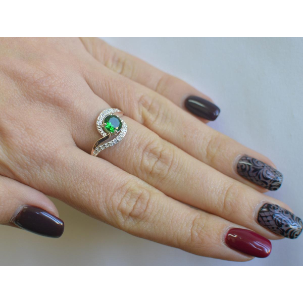 Серебряное кольцо с золотыми пластинами (072к)