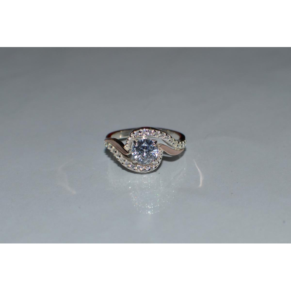 Серебряное кольцо с золотыми пластинами (072к)