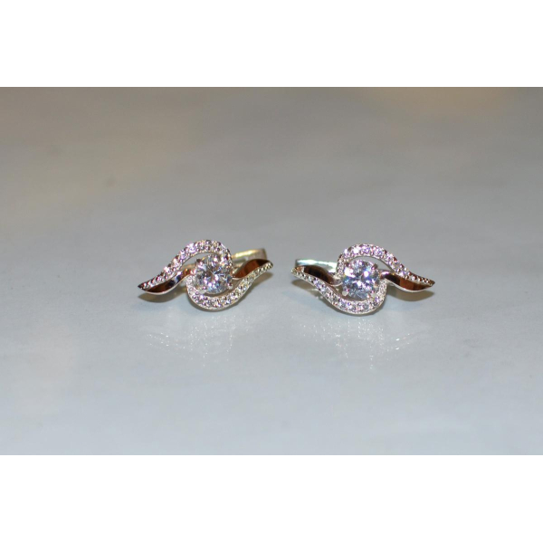 Серебряные серьги с накладками из золота (072с)