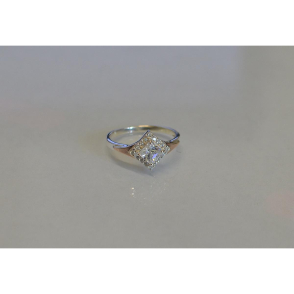 Серебряное кольцо с накладками из золота074 (074к)