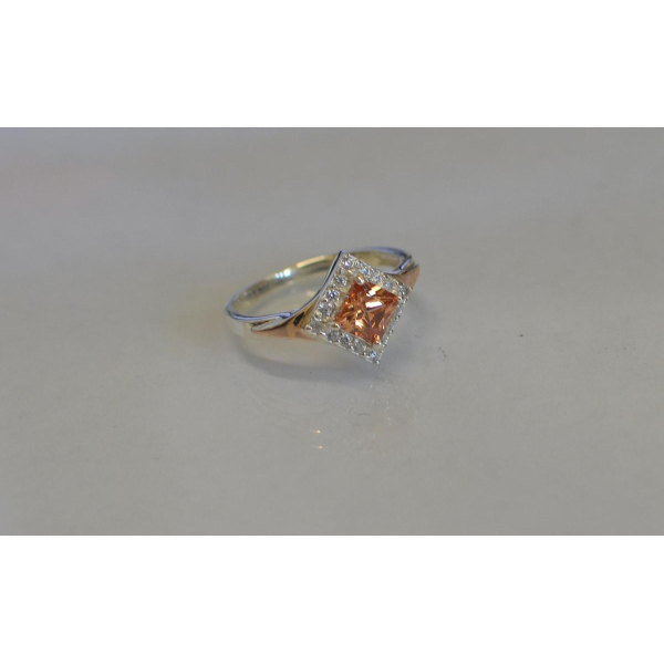 Серебряное кольцо с накладками из золота074 (074к)