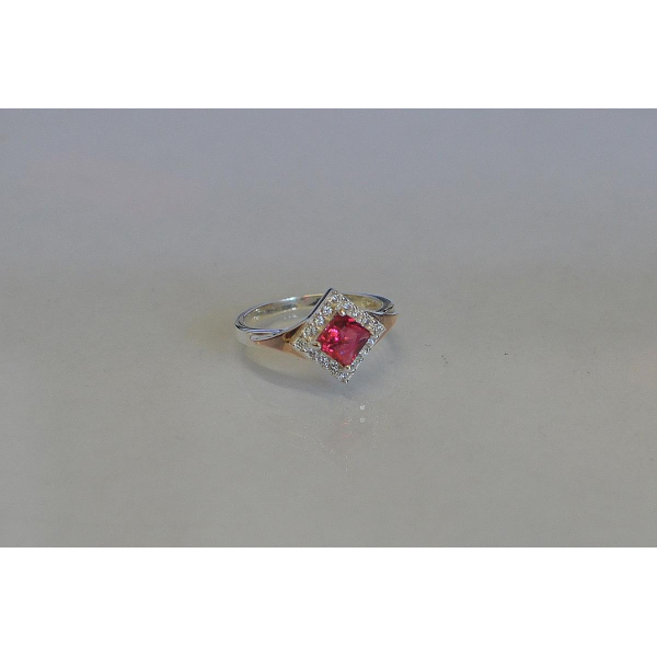 Серебряное кольцо с накладками из золота074 (074к)