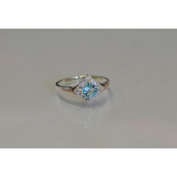 Серебряное кольцо с накладками из золота074 (074к)