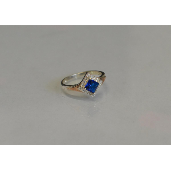 Серебряное кольцо с накладками из золота074 (074к)