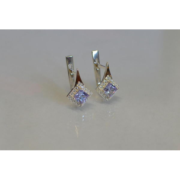 Серебряные серьги с золотыми напайками (074с)