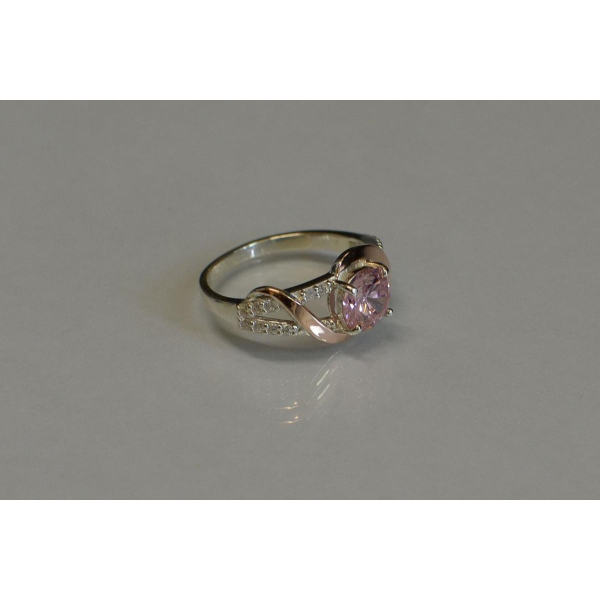 Кольцо серебряное  с золотыми накладками (075к)