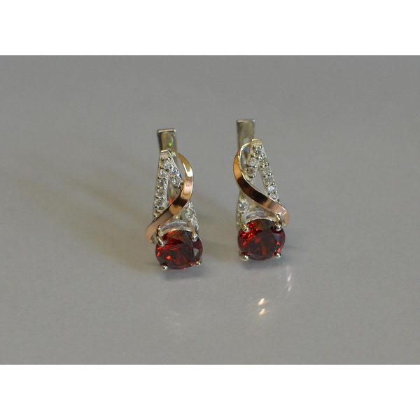 Серьги из серебра и золота (075с)