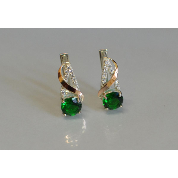 Серьги из серебра и золота (075с)