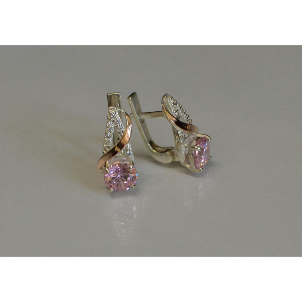 Серьги из серебра и золота (075с)