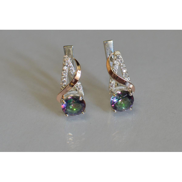 Серьги из серебра и золота (075с)