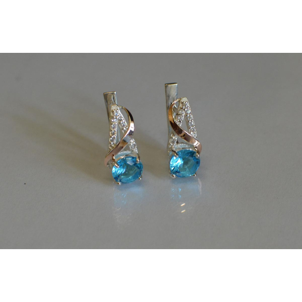 Серьги из серебра и золота (075с)