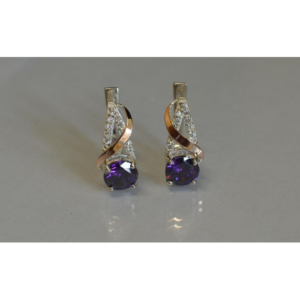Серьги из серебра и золота (075с)