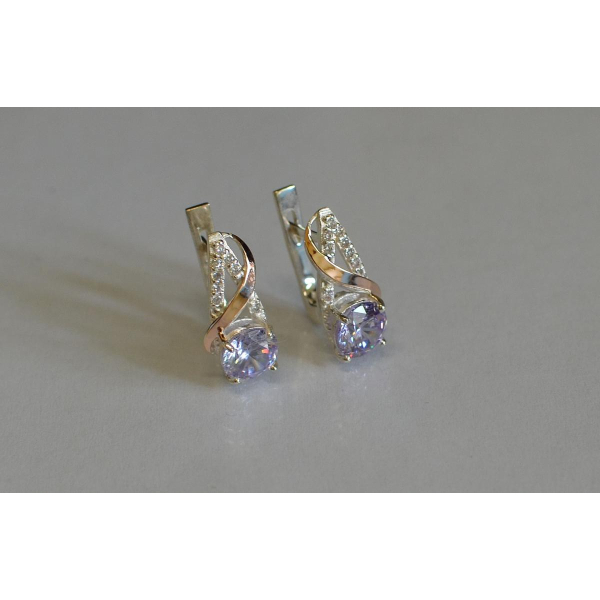 Серьги из серебра и золота (075с)