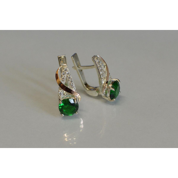 Серьги из серебра и золота (075с)