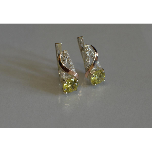 Серьги из серебра и золота (075с)