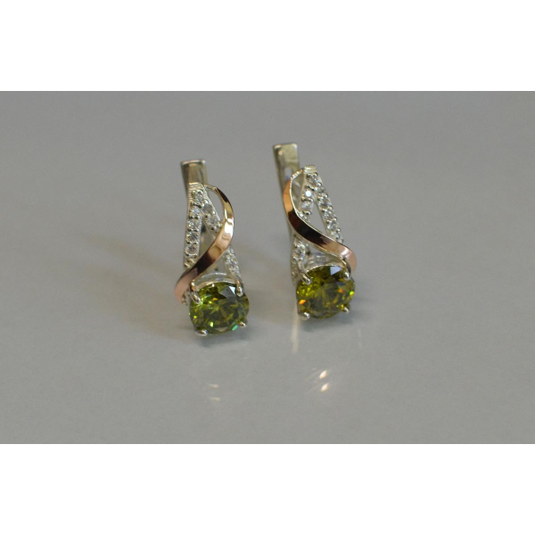Серьги из серебра и золота (075с)