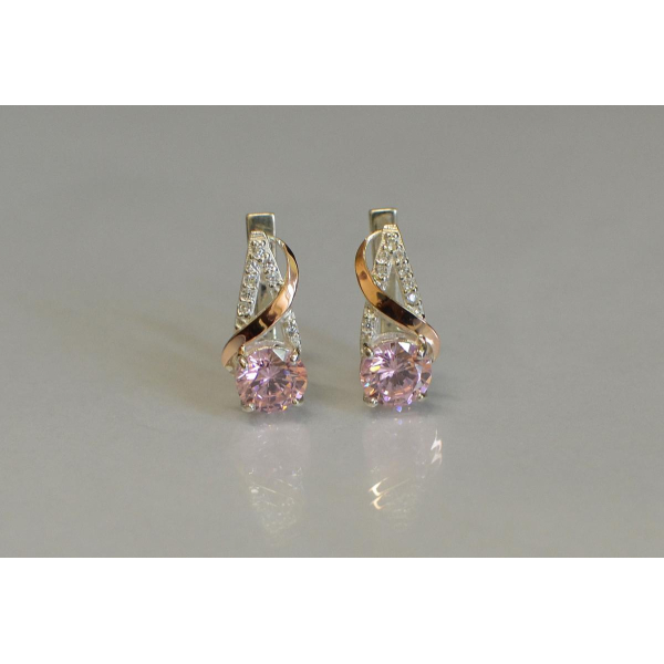 Серьги из серебра и золота (075с)