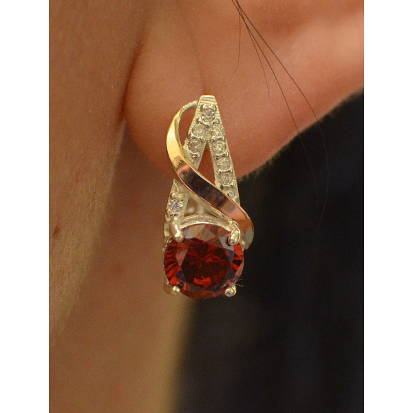 Серьги из серебра и золота (075с)