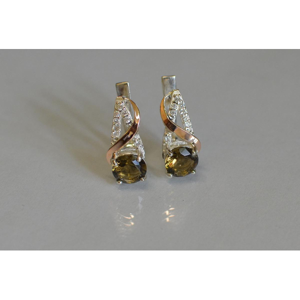 Серьги из серебра и золота (075с)