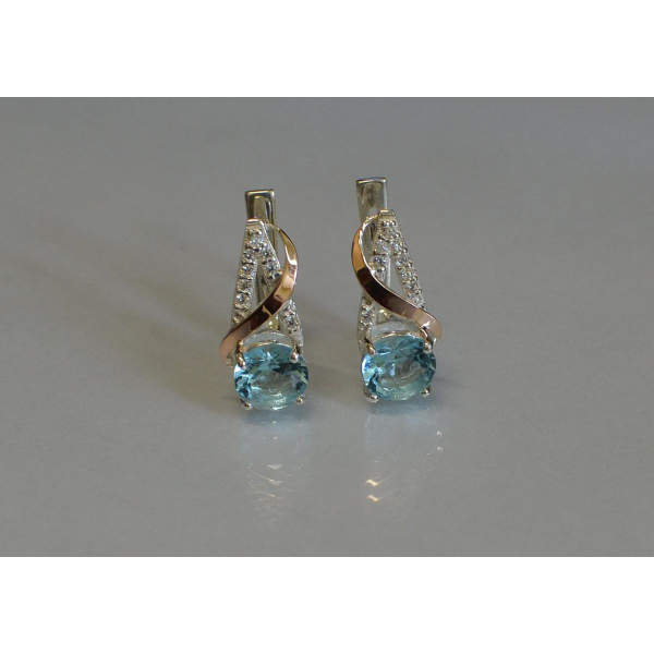 Серьги из серебра и золота (075с)