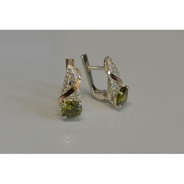 Серьги из серебра и золота (075с)