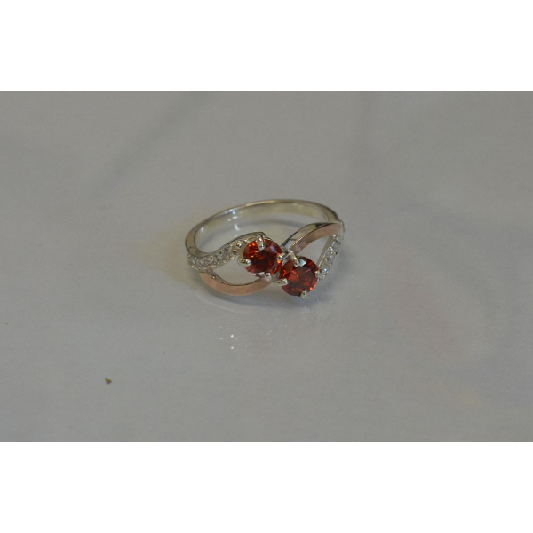 Каблучка срібна 925 проби і золота 375 проби (076к)