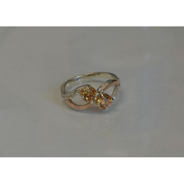 Каблучка срібна 925 проби і золота 375 проби (076к)