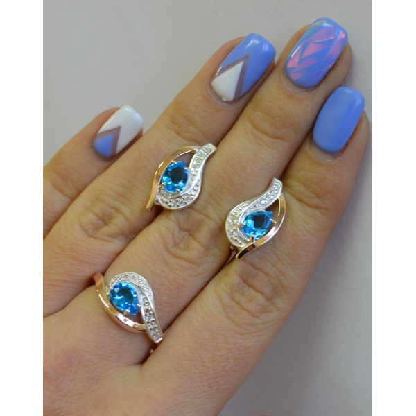 Гарнитур из серебра с золотыми накладками (078)