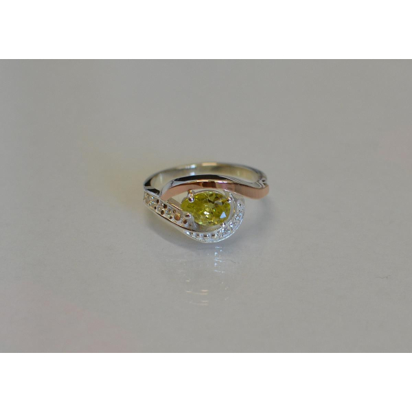 Серебряное кольцо с элементами золота (078к)