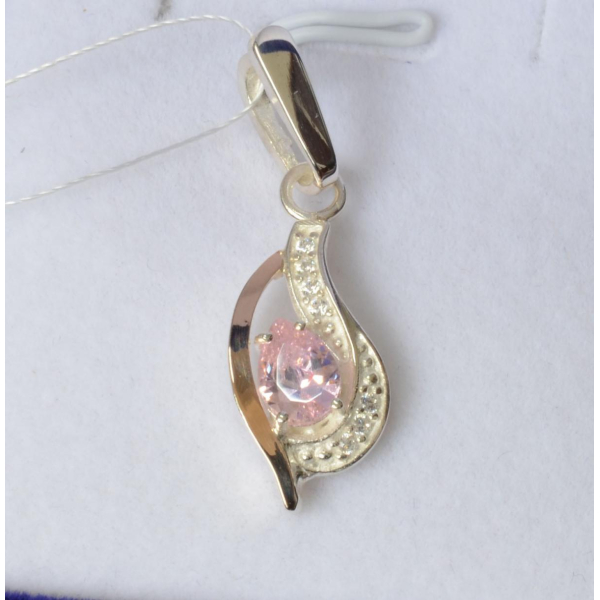 Серебряная подвеска с золотими вставками (078п)