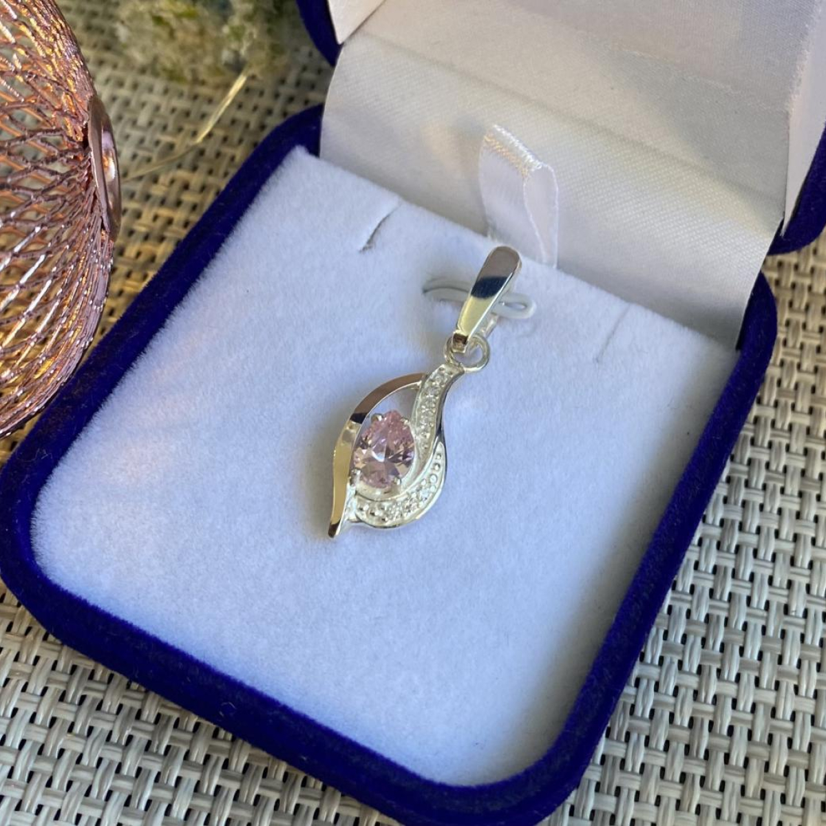 Серебряная подвеска с золотими вставками (078п)