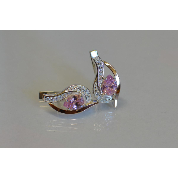 Серебряные серьги с элементами золота (078с)