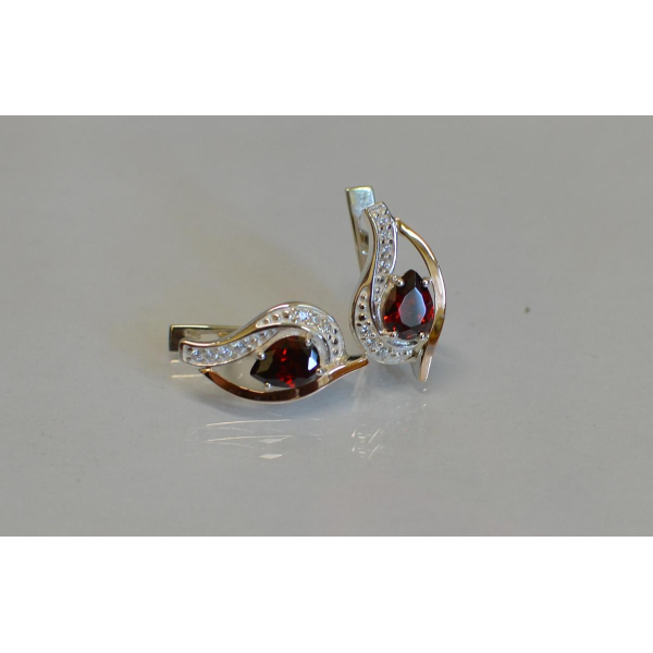 Серебряные серьги с элементами золота (078с)