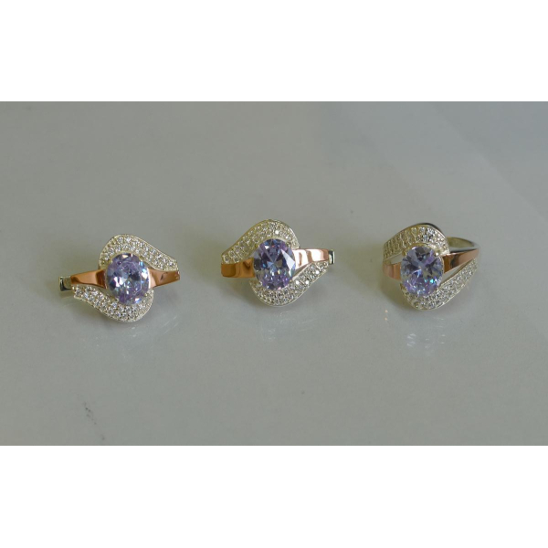 Набір срібний з золотими накладками (079)