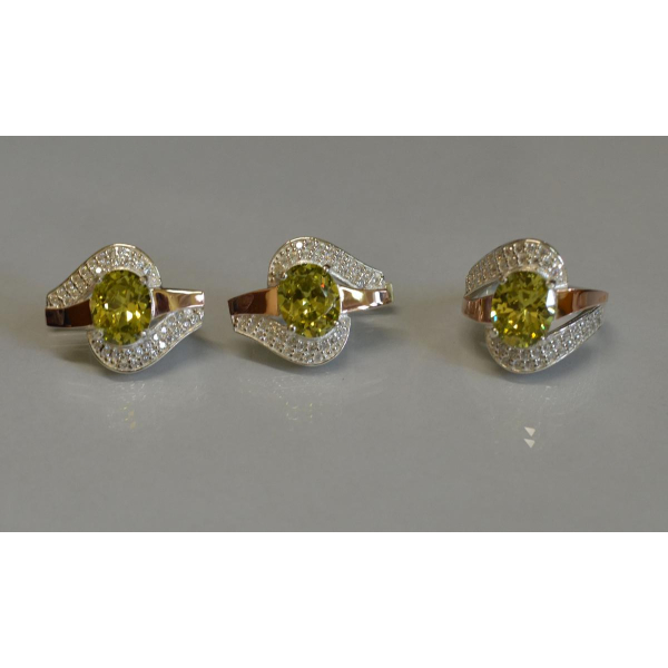 Набір срібний з золотими накладками (079)