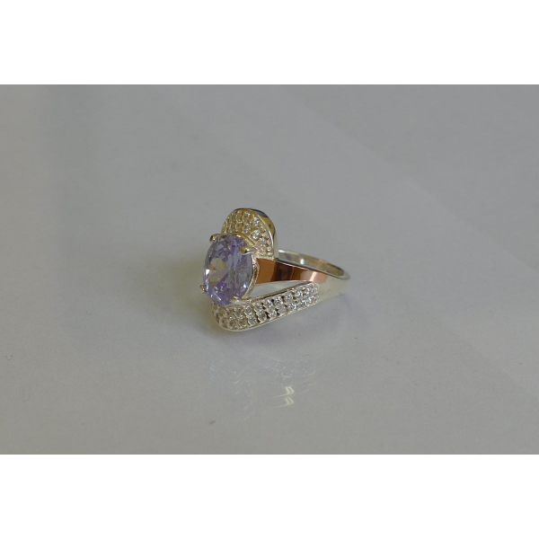 Кольцо серебряное с золотыми накладками (079к)