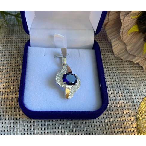 Срібна підвіска з пластинами золота