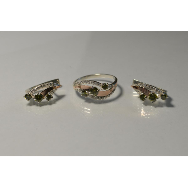 Гарнітур із срібла з золотом (080)