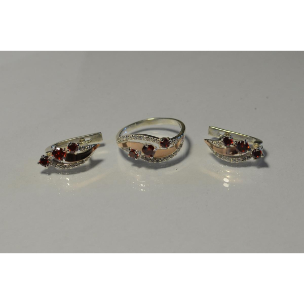 Гарнітур із срібла з золотом (080)